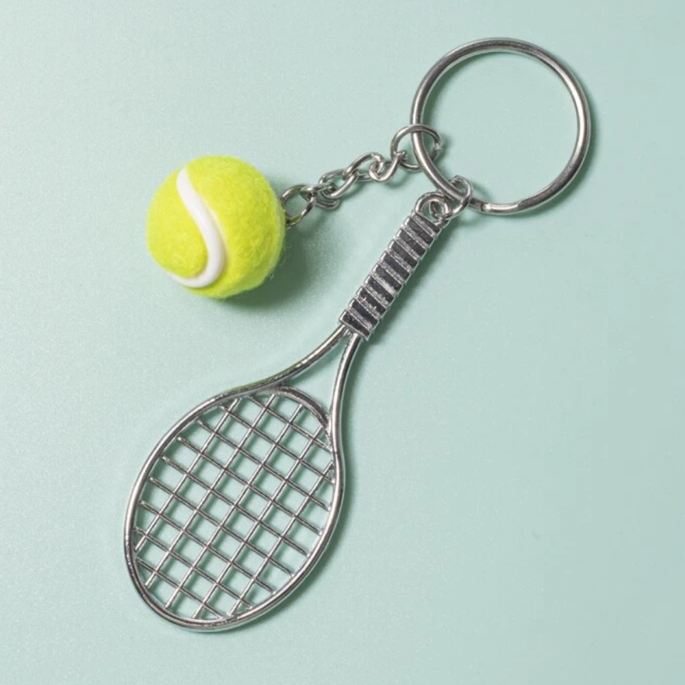 Tennis Racket and Ball Charm Keychain ๐พ Sports - Picture 1 of 8